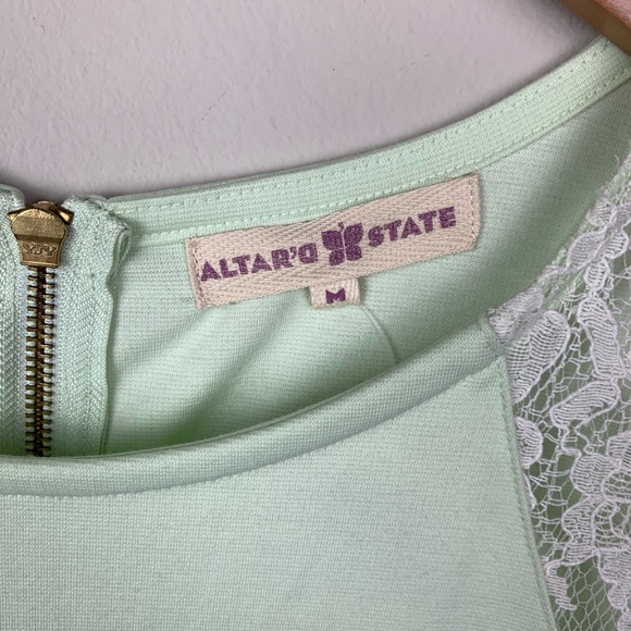 Altar’d State Fitted Lace Inset Pleated Dress - Picture 5 of 9